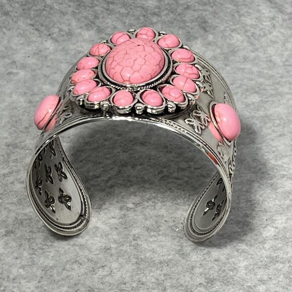 Howlite Jewelry Set Flower Earrings Cuff Bracelet Pendant Necklace Western Boho - Picture 14 of 16